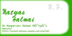 matyas halmai business card